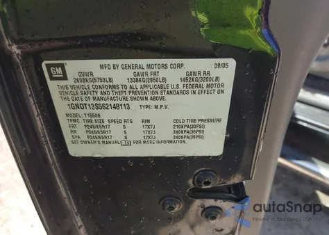 2006 Chevrolet Trailblazer Lt z USA, uszkodzony, nr VIN 1GNDT13S562148113